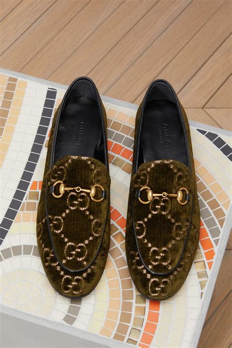 gucci green velvet shoes|gucci velvet loafers women's.